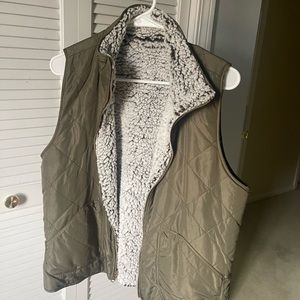 Reversible Green Sherpa Vest